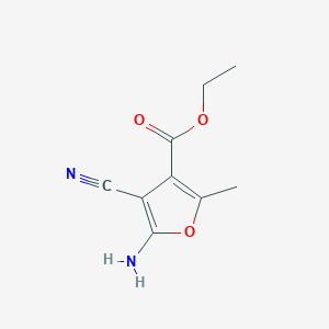 molecular formula C9H10N2O3 B083466 Ethyl 5-amino-4-cyano-2-methylfuran-3-carboxylate CAS No. 14476-67-6