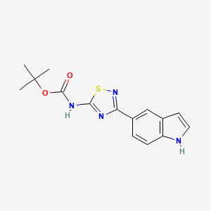 molecular formula C15H16N4O2S B8346648 tert-butyl 3-(1H-indol-5-yl)-1,2,4-thiadiazol-5-ylcarbamate 