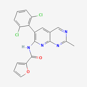 molecular formula C19H12Cl2N4O2 B8347603 N-[6-(2,6-dichlorophenyl)-2-methylpyrido[2,3-d]pyrimidin-7-yl]-2-furamide 