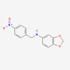 molecular formula C14H12N2O4 B8347755 N-(4-Nitrobenzyl)-3,4-methylenedioxyaniline 