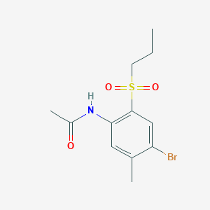 molecular formula C12H16BrNO3S B8347843 N-[4-Bromo-5-methyl-2-(propylsulfonyl)phenyl]acetamide 