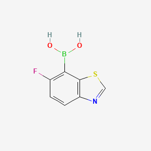 molecular formula C7H5BFNO2S B8347866 (6-Fluoro-1,3-benzothiazol-7-yl)boronic acid 