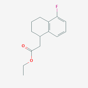 molecular formula C14H17FO2 B8347875 Ethyl (5-fluoro-1,2,3,4-tetrahydronaphthalen-1-yl)acetate 