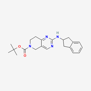molecular formula C21H26N4O2 B8347899 tert-Butyl 2-((2,3-dihydro-1H-inden-2-yl)amino)-7,8-dihydropyrido[4,3-d]pyrimidine-6(5H)-carboxylate 