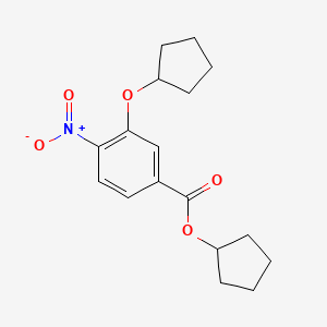 molecular formula C17H21NO5 B8347977 Cyclopentyl 3-cyclopentyloxy-4-nitrobenzoate 