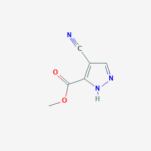 molecular formula C6H5N3O2 B008348 methyl 4-cyano-1H-pyrazole-5-carboxylate CAS No. 105020-45-9