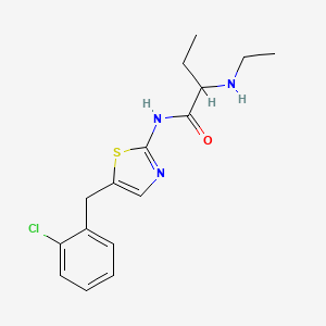molecular formula C16H20ClN3OS B8348021 N-[5-(2-Chloro-benzyl)-thiazol-2-yl]-2-ethylamino-butyramide 