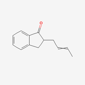 molecular formula C13H14O B8348050 (RS)-2-(2-buten-1-yl)-1-indanone 
