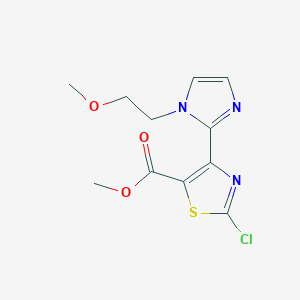 molecular formula C11H12ClN3O3S B8348190 Methyl 2-chloro-4-[1-(2-methoxyethyl)-1H-imidazol-2-yl]-1,3-thiazole-5-carboxylate 