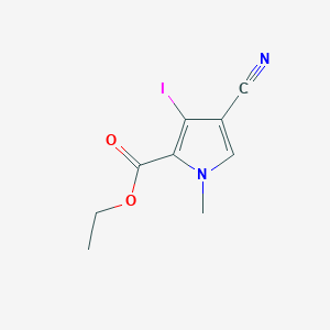 molecular formula C9H9IN2O2 B8348217 Ethyl 4-cyano-3-iodo-1-methyl-1H-pyrrole-2-carboxylate 