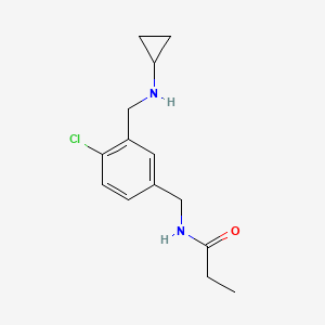 molecular formula C14H19ClN2O B8348655 N-(4-chloro-3-cyclopropylaminomethylbenzyl)propionamide 
