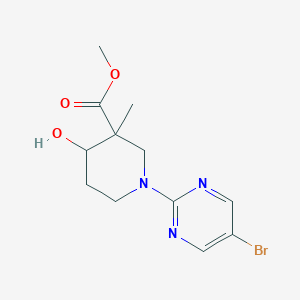 Methyl 1-(5-bromopyrimidin-2-yl)-4-hydroxy-3-methyl-piperidine-3-carboxylate