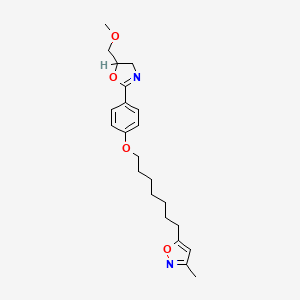 molecular formula C22H30N2O4 B8349167 Isoxazole, 5-(7-(4-(4,5-dihydro-5-(methoxymethyl)-2-oxazolyl)phenoxy)heptyl)-3-methyl- CAS No. 98033-63-7
