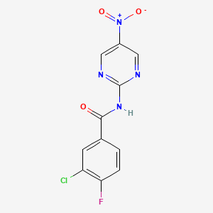 3-chloro-4-fluoro-N-(5-nitropyrimidin-2-yl)benzamide
