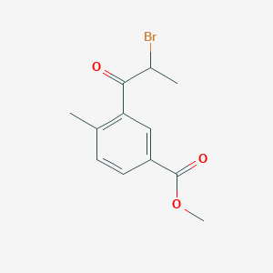 molecular formula C12H13BrO3 B8349370 Methyl 3-(2-bromopropanoyl)-4-methylbenzoate 