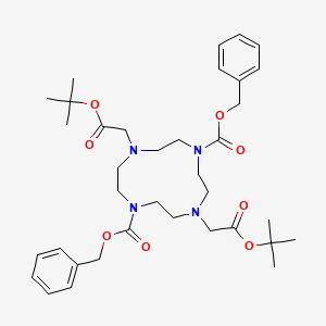 molecular formula C36H52N4O8 B8349413 4,10-Bis[(tert-butoxycarbonyl)methyl]-1,4,7,10-tetraazacyclododecane-1,7-dicarboxylic acid dibenzyl ester 