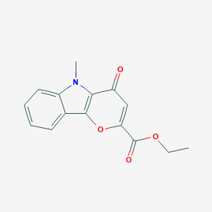 molecular formula C15H13NO4 B8349667 Ethyl 5-methyl-4-oxo-4,5-dihydropyrano[3,2-b]indole-2-carboxylate 
