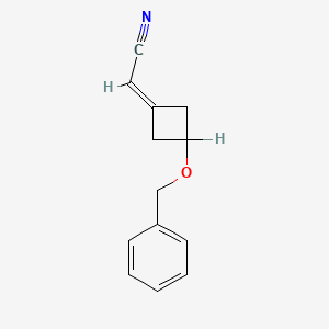molecular formula C13H13NO B8349674 2-(3-(BENZYLOXY)CYCLOBUTYLIDENE)ACETONITRILE 