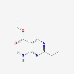 molecular formula C9H13N3O2 B8350198 Ethyl 4-amino-2-ethylpyrimidine-5-carboxylate 