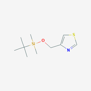 molecular formula C10H19NOSSi B8350533 4-[[[(1,1-Dimethylethyl)dimethylsilyl]oxy]methyl]thiazole CAS No. 875548-61-1