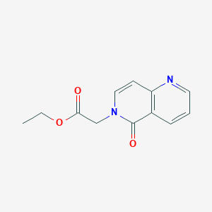 molecular formula C12H12N2O3 B8350689 ethyl 2-(5-oxo-1,6-naphthyridin-6(5H)-yl)acetate 