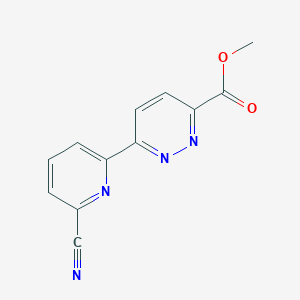 molecular formula C12H8N4O2 B8350883 Methyl 6-(6-Cyanopyridin-2-yl)-pyridazine-3-carboxylate 