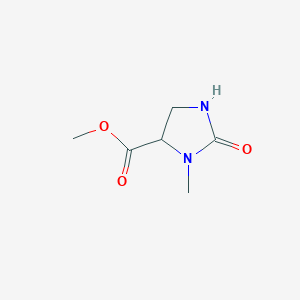 molecular formula C6H10N2O3 B8350921 Methyl 3-methyl-2-oxo-4-imidazolidinecarboxylate 