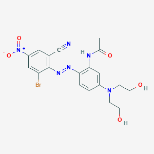 molecular formula C19H19BrN6O5 B083510 Acetamide, N-[5-[bis(2-hydroxyethyl)amino]-2-[(2-bromo-6-cyano-4-nitrophenyl)azo]phenyl]- CAS No. 14071-35-3