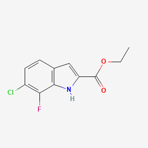 molecular formula C11H9ClFNO2 B8351550 ethyl 6-chloro-7-fluoro-1H-indole-2-carboxylate 