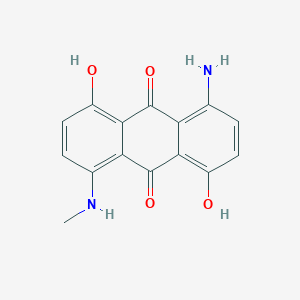 molecular formula C15H12N2O4 B083516 9,10-Anthracenedione, 1-amino-4,8-dihydroxy-5-(methylamino)- CAS No. 13643-37-3