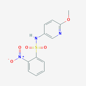 molecular formula C12H11N3O5S B8351657 N-(6-methoxypyridin-3-yl)-2-nitrobenzenesulfonamide 