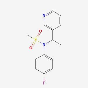 molecular formula C14H15FN2O2S B8351691 Methanesulfonamide, N-(4-fluorophenyl)-N-(1-(3-pyridinyl)ethyl)- CAS No. 113267-96-2