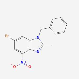 6-bromo-2-methyl-4-nitro-1-(phenylmethyl)-1H-benzimidazole