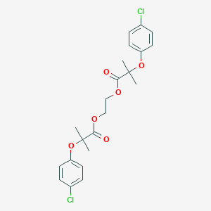 molecular formula C22H24Cl2O6 B083518 Propionic acid, 2-(p-chlorophenoxy)-2-methyl-, 1,2-ethandiyl ester CAS No. 14496-63-0