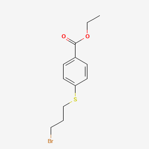 molecular formula C12H15BrO2S B8351918 Ethyl 4-[(3-bromopropyl)thio]benzoate 