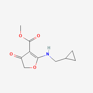 molecular formula C10H13NO4 B8352153 Methyl 2-[(cyclopropylmethyl)amino]-4-oxo-4,5-dihydrofuran-3-carboxylate 