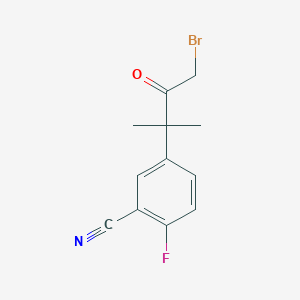 5-(4-Bromo-2-methyl-3-oxobutan-2-yl)-2-fluorobenzonitrile