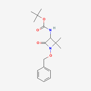 molecular formula C17H24N2O4 B8352943 Carbamic acid, N-[(3S)-2,2-dimethyl-4-oxo-1-(phenylmethoxy)-3-azetidinyl]-, 1,1-dimethylethyl ester 