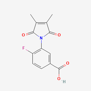 molecular formula C13H10FNO4 B8353013 N-(2-fluoro-5-carboxyphenyl)-2,3-dimethylmaleic acid imide 