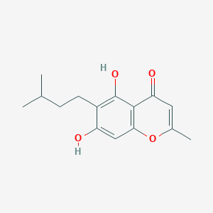 molecular formula C15H18O4 B083533 Chromone, 5,7-dihydroxy-6-isopentyl-2-methyl- CAS No. 13475-07-5