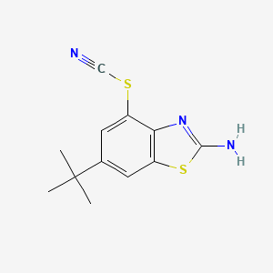 molecular formula C12H13N3S2 B8353346 6-Tert-butyl-4-thiocyanato-benzothiazol-2-yl-amine 