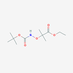 molecular formula C11H21NO5 B8353356 2-(N-Boc-aminooxy)isobutyric acid ethyl ester 