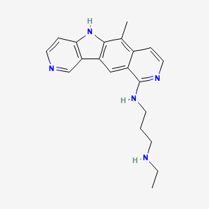 molecular formula C20H23N5 B8353529 N-ethyl-N'-(2-methyl-6,13,17-triazatetracyclo[8.7.0.03,8.011,16]heptadeca-1(10),2,4,6,8,11(16),12,14-octaen-7-yl)propane-1,3-diamine CAS No. 83947-99-3