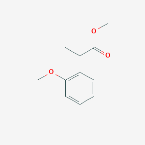 molecular formula C12H16O3 B8354048 Methyl 2-(2-methoxy-4-methylphenyl)propionate 