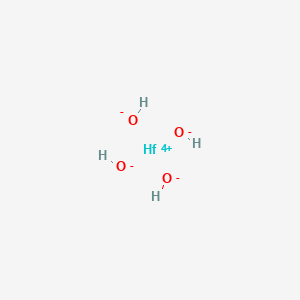 molecular formula H8HfO4 B8354065 Hafnium(4+);tetrahydroxide CAS No. 12027-05-3