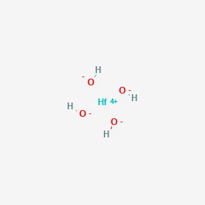 molecular formula H4HfO4 B8354065 Hafnium(4+);tetrahydroxide CAS No. 12027-05-3
