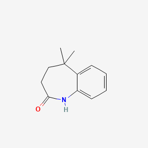 molecular formula C12H15NO B8354090 5,5-Dimethyl-1,3,4,5-tetrahydro-benzo[b]azepin-2-one 