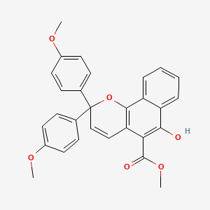 molecular formula C29H24O6 B8354241 2,2-Bis(4-methoxyphenyl)-5-(methoxycarbonyl)-6-hydroxy-[2H]-naphtho[1,2-b]pyran 