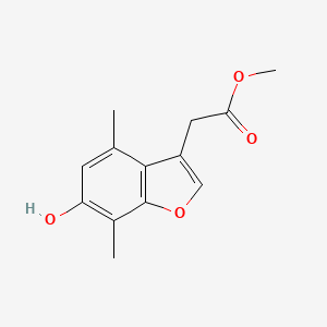 molecular formula C13H14O4 B8354312 Methyl(6-hydroxy-4,7-dimethyl-1-benzofuran-3-yl)acetate 