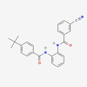 molecular formula C25H23N3O2 B8354389 N1-(3-cyanobenzoyl)-N2-(4-tert-butylbenzoyl)-1,2-benzenediamine 